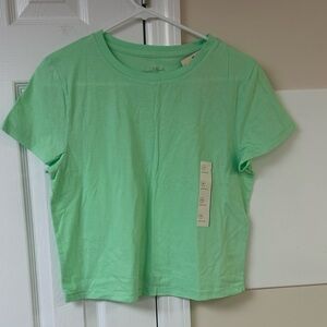 NWT Universal Thread Boxy Crop Tee Mint Green